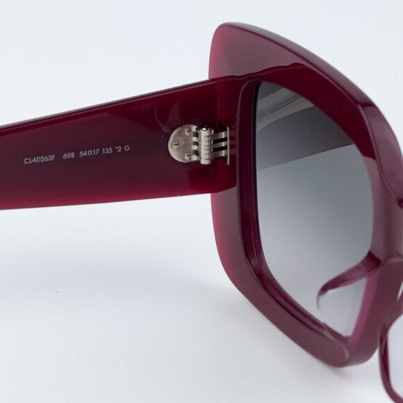 Celine CL40263F 69B 3 DOTS  BRAND NEW Sunglasses Bordeaux Gradient Smoke Women - Picture 8 of 10